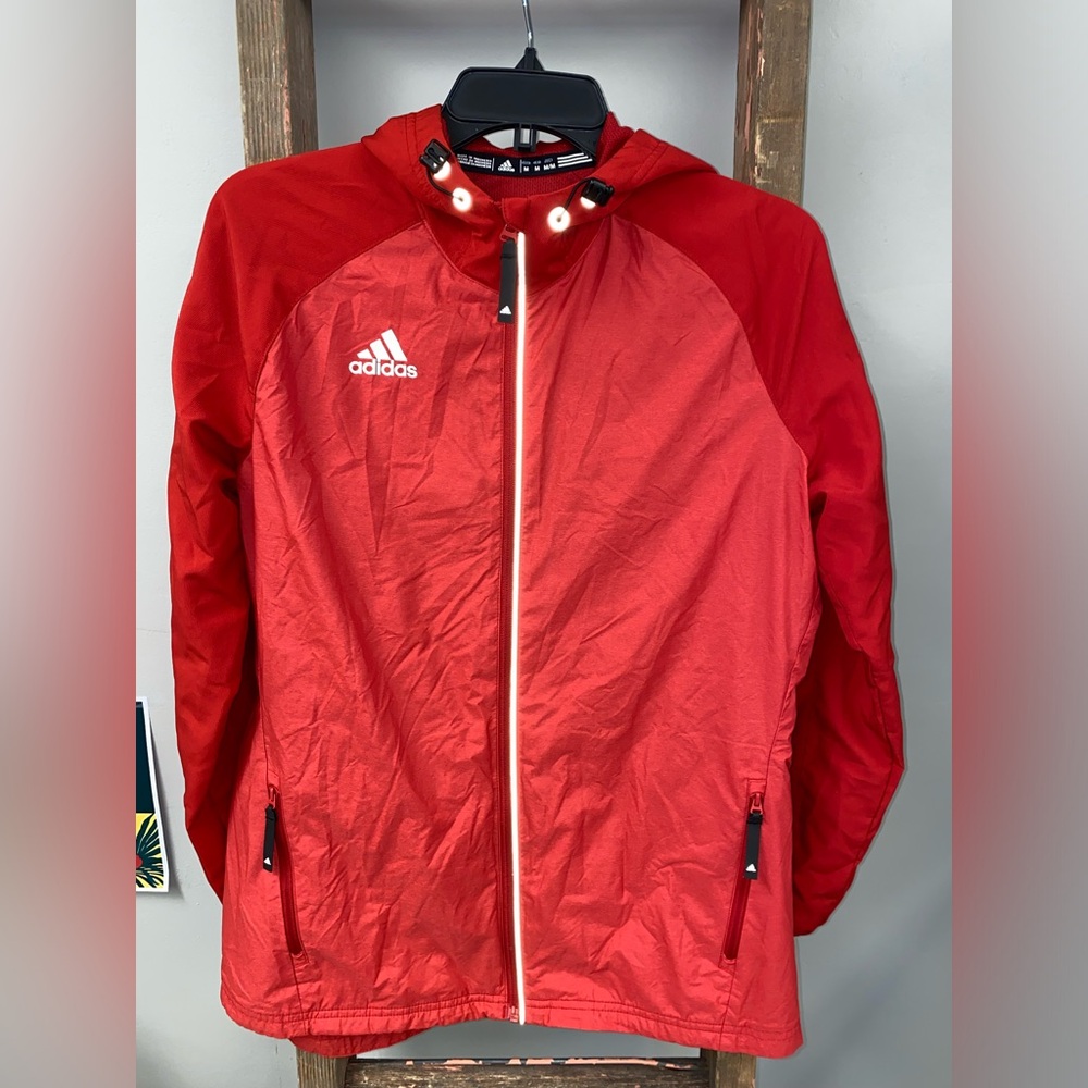 Adidas Lightweight Windbreaker Red Medium